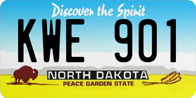 ND license plate KWE901