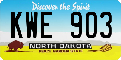 ND license plate KWE903