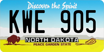 ND license plate KWE905