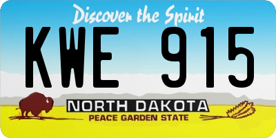 ND license plate KWE915