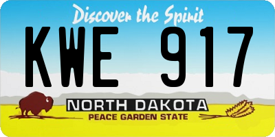 ND license plate KWE917