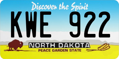 ND license plate KWE922