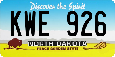 ND license plate KWE926