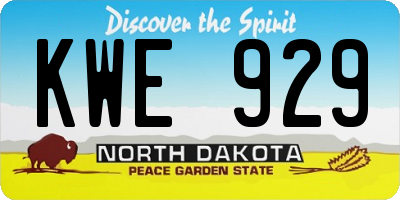 ND license plate KWE929