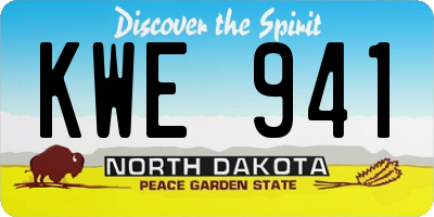 ND license plate KWE941