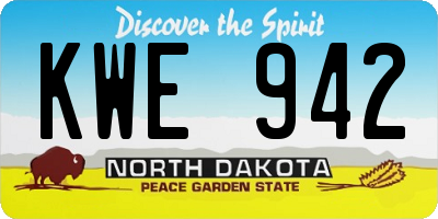 ND license plate KWE942