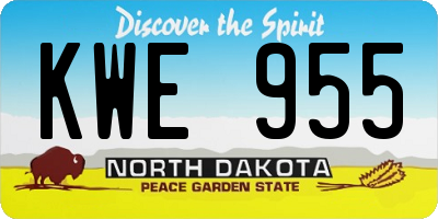 ND license plate KWE955
