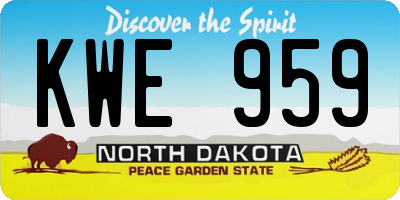 ND license plate KWE959
