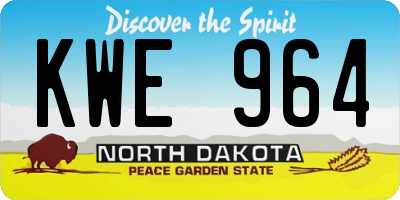 ND license plate KWE964
