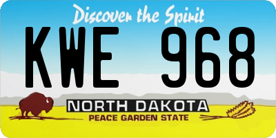 ND license plate KWE968