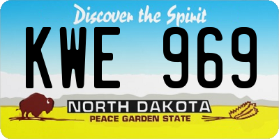 ND license plate KWE969