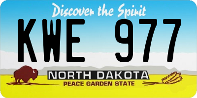 ND license plate KWE977
