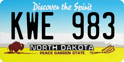 ND license plate KWE983