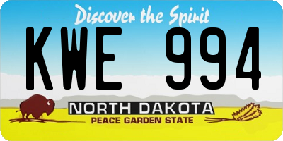 ND license plate KWE994