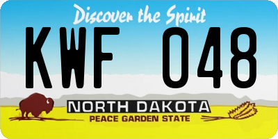 ND license plate KWF048