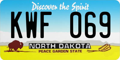 ND license plate KWF069
