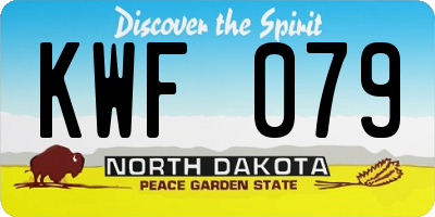 ND license plate KWF079