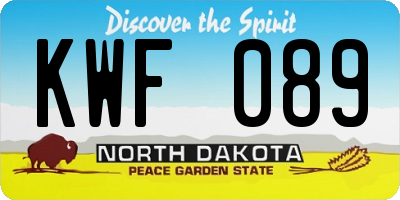 ND license plate KWF089