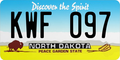 ND license plate KWF097