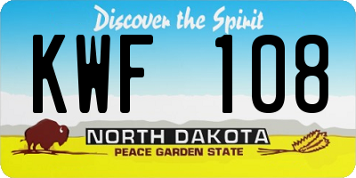 ND license plate KWF108