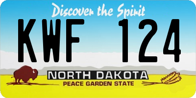 ND license plate KWF124