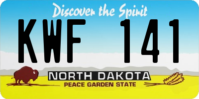 ND license plate KWF141