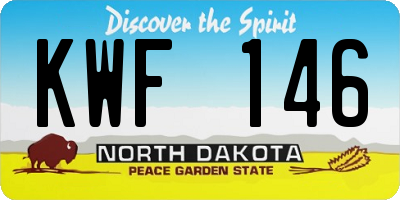 ND license plate KWF146