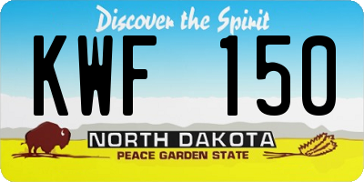 ND license plate KWF150
