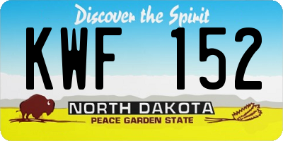 ND license plate KWF152