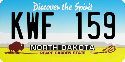 ND license plate KWF159