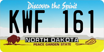 ND license plate KWF161