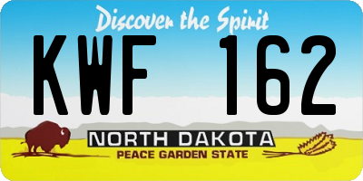 ND license plate KWF162