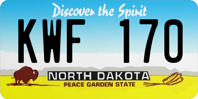 ND license plate KWF170