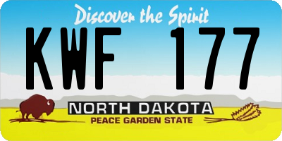 ND license plate KWF177
