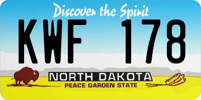 ND license plate KWF178