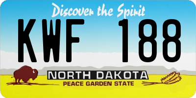 ND license plate KWF188