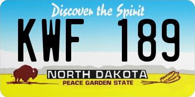ND license plate KWF189