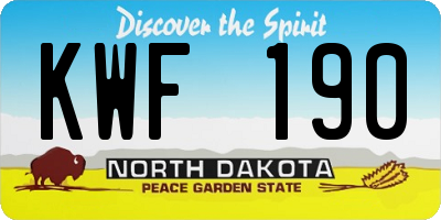 ND license plate KWF190