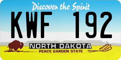 ND license plate KWF192