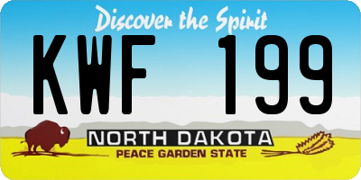 ND license plate KWF199
