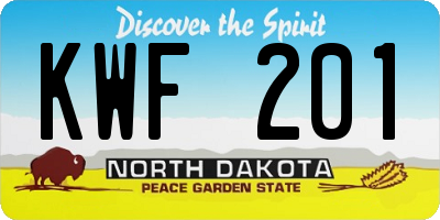 ND license plate KWF201