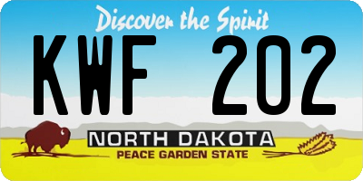 ND license plate KWF202