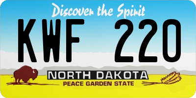 ND license plate KWF220