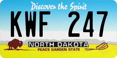 ND license plate KWF247