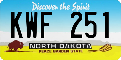 ND license plate KWF251