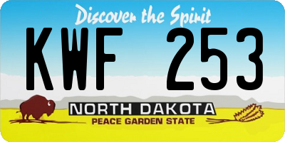 ND license plate KWF253