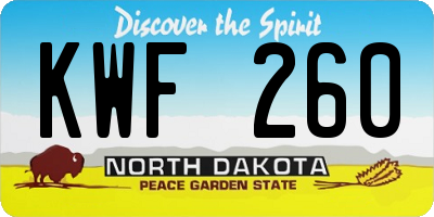 ND license plate KWF260