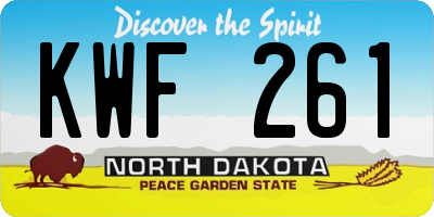 ND license plate KWF261