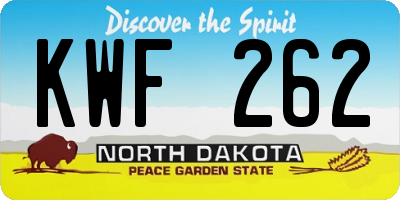 ND license plate KWF262