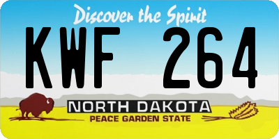 ND license plate KWF264